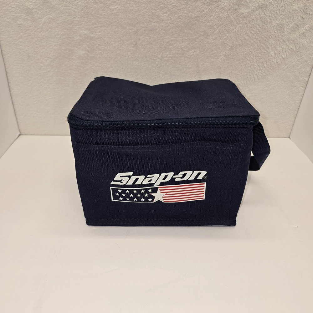Snap-on Insulated Lunch Bag Cooler‎ Zipper Navy USA Logo Compact